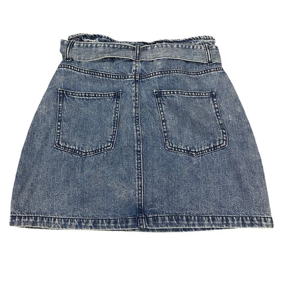 Tgla Denim Blue Jean Casual Belted Mini Skirt Francesca's Collection Small - Picture 8 of 9